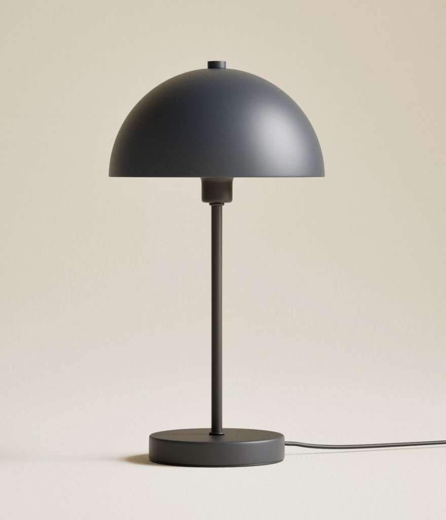 Metal Dome Table Lamp in Charcoal or Cream, free Click & Collect
