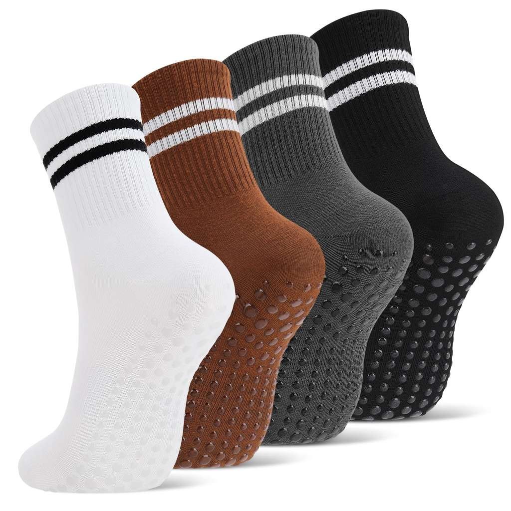 Women's Yoga Grip Socks 4 Pack, Size 2-5