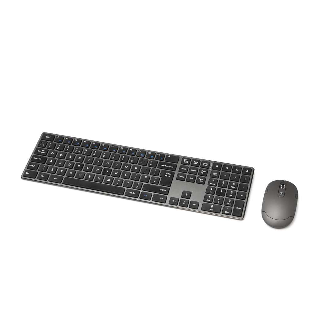Amazon Basics USB-C Rechargeable Mouse & Slim Quiet Full Keyboard w/ Numpad, Black