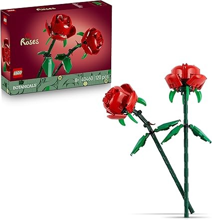 LEGO Botanicals Roses, Faux Flowers Building Set, Desk Decoration or Floral Home Decor, Nature Toy for 8+ Year Old Girls & Teens, 40460