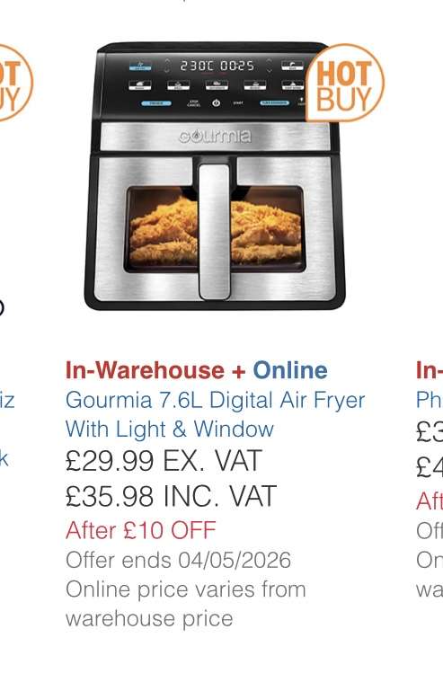 Gourmia 7.6L Digital Air Fryer with Light & Window – Costco