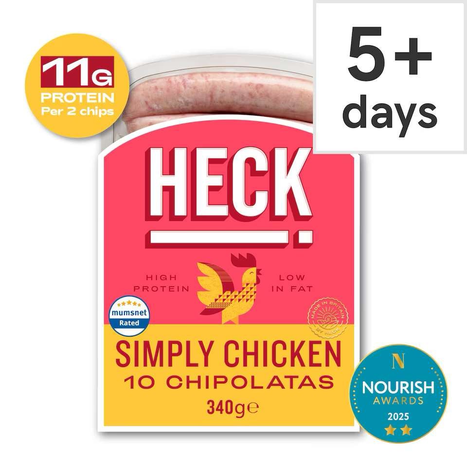 Heck 6 Pork Sausages (97%, 400G) or 10 Chicken Chipolatas (340G), Clubcard Price