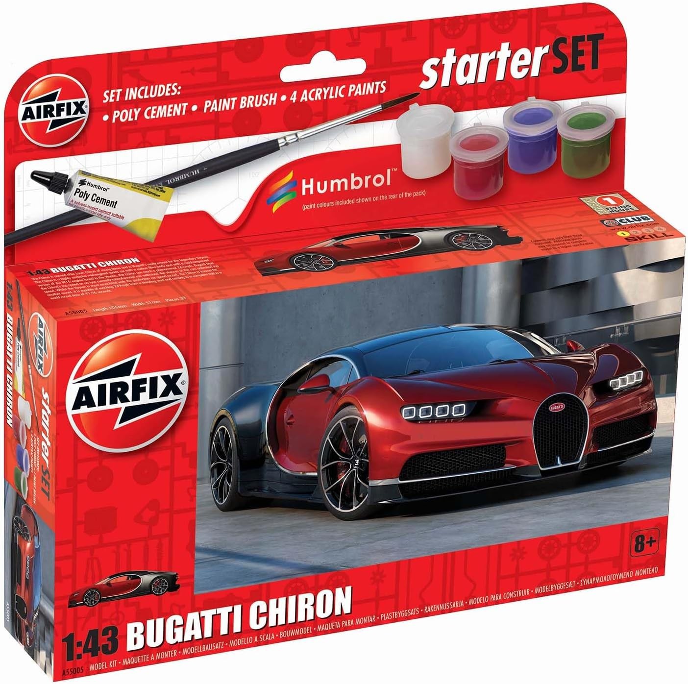 Airfix Starter Set A55005 Bugatti Chiron Model Building Kit
