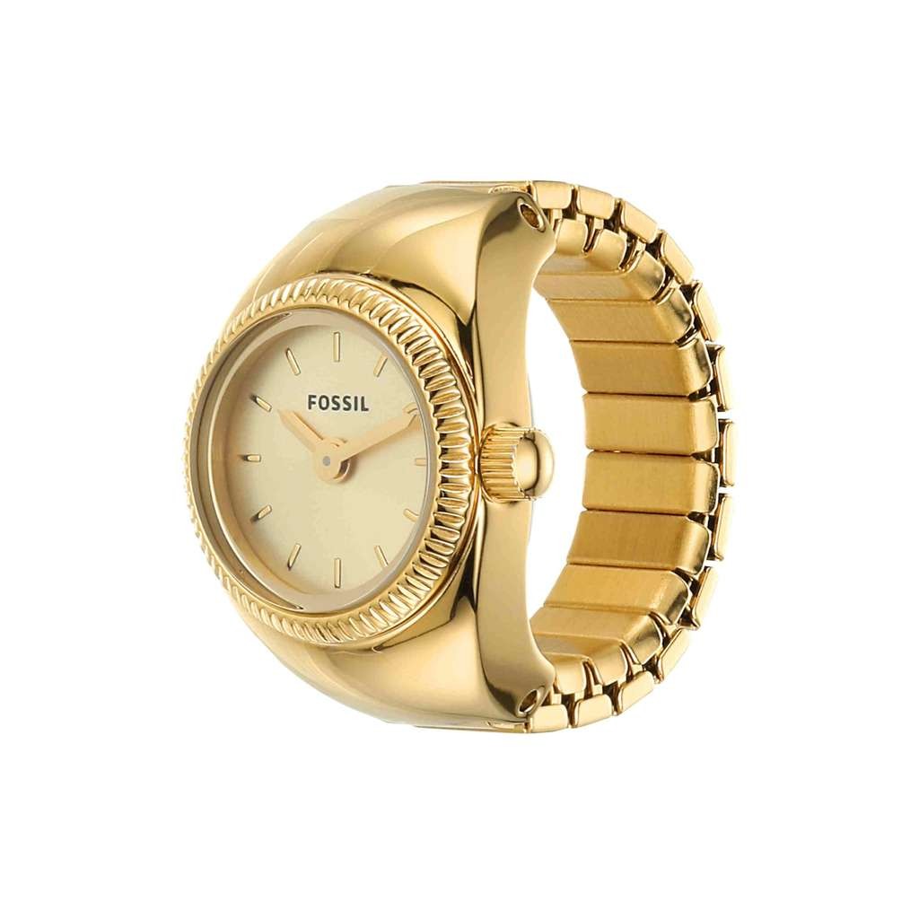 Fossil Ring Watch for Women, Quartz Two Hand Movement, Stainless Steel Strap