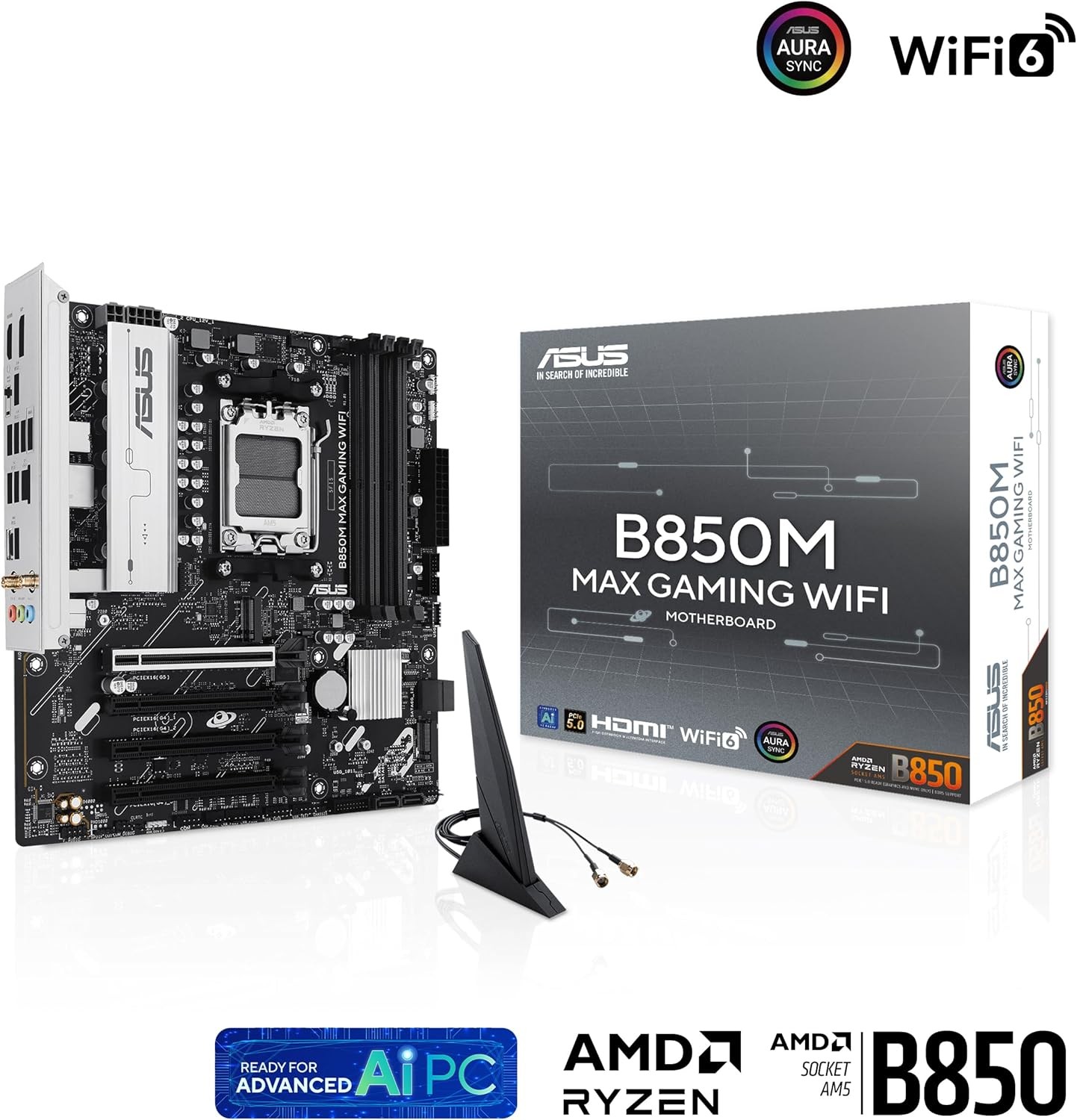 Asus B850M Max Gaming WiFi AMD B850 AM5 Micro ATX Motherboard