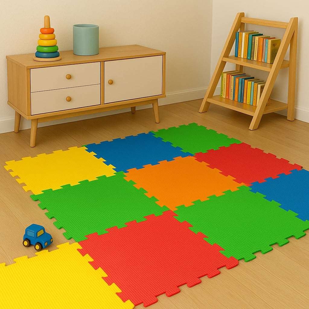 Activo foam play mat, 9 interlocking pieces 29x29cm for babies, toddlers & kids