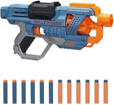 Nerf Elite 2.0 Commander RD-6 Blaster toy for 8+, with 12 darts & 6-dart drum