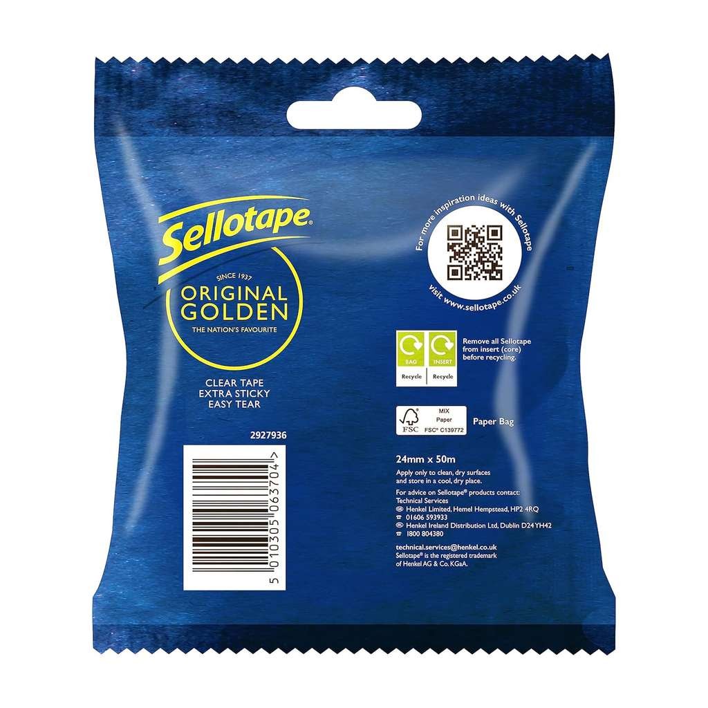 Sellotape Zero Plastic Clear Tape, Multi-Purpose Adhesive, 24 mm x 50 m