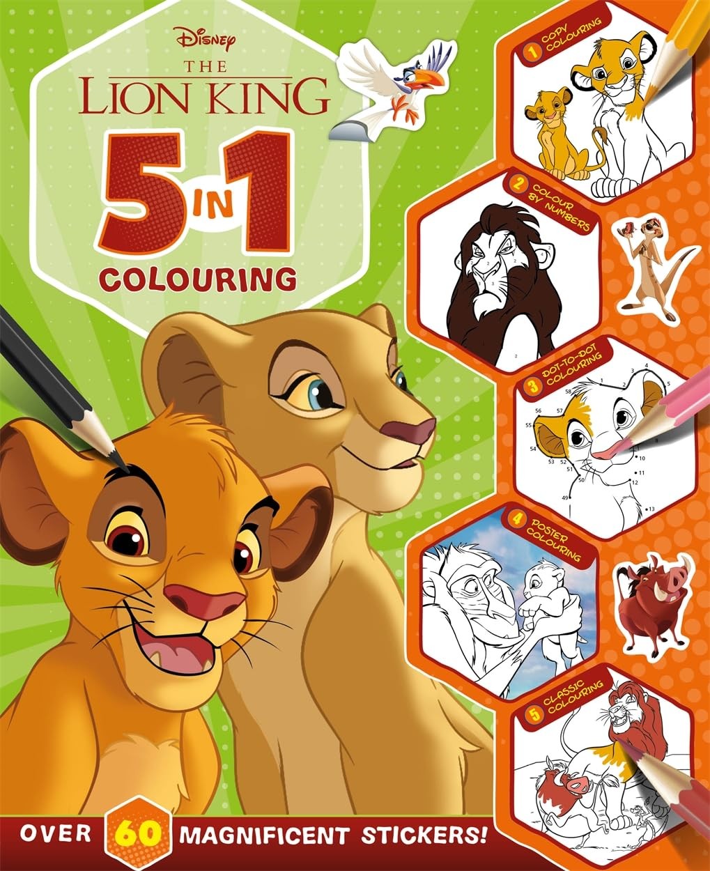 Disney The Lion King: 5 in 1 Colouring Book with Stickers