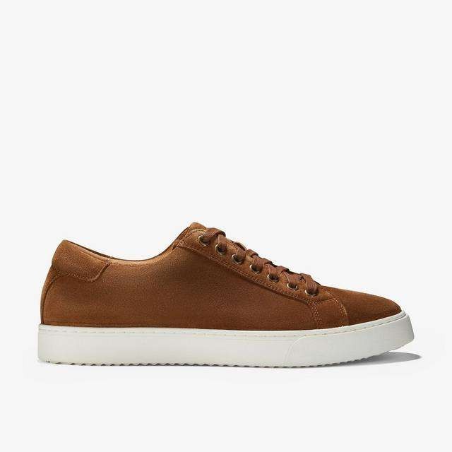 Clarks men's Lockton Lace suede shoes (brown/navy, sizes 6-12)