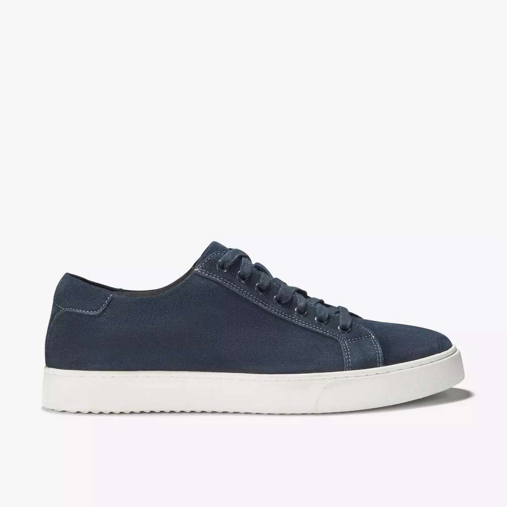 Clarks men's Lockton Lace suede shoes (brown/navy, sizes 6-12)