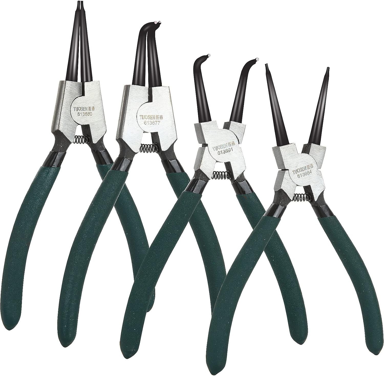 ASelected Circlip Pliers Set of 4, 7inch Internal and External Straight and Bent Tip