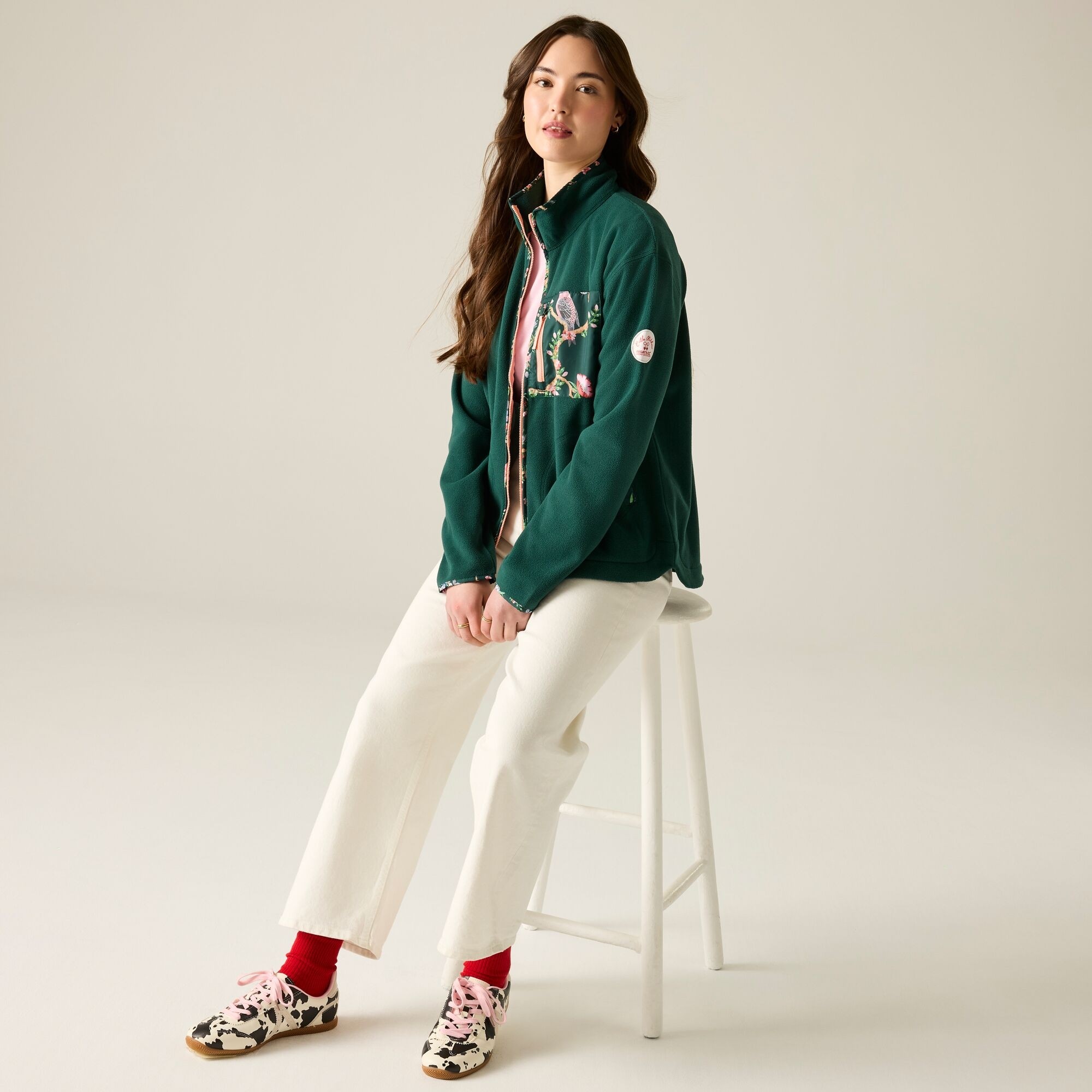 Cath Kidston Full Zip Fleece, Deep Pine