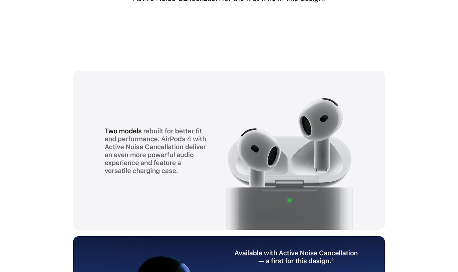 Apple AirPods 4 Wireless Earbuds, Bluetooth Headphones, Personalised Spatial Audio, Sweat and Water Resistant, USB-C Charging Case, H2 Chip, Up to 24 Hours of Battery Life, Effortless Setup for iPhone