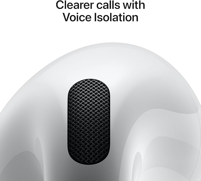 Apple AirPods 4 Wireless Earbuds, Bluetooth Headphones, Personalised Spatial Audio, Sweat and Water Resistant, USB-C Charging Case, H2 Chip, Up to 24 Hours of Battery Life, Effortless Setup for iPhone