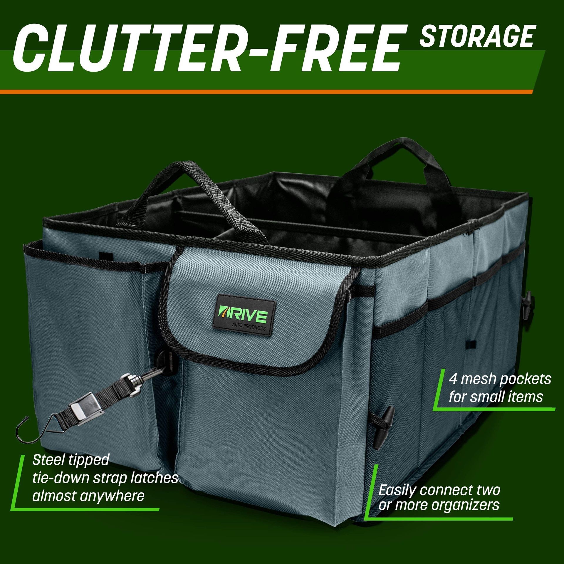 Robust Car Boot Organiser, Collapsible, Multi-Compartment Storage