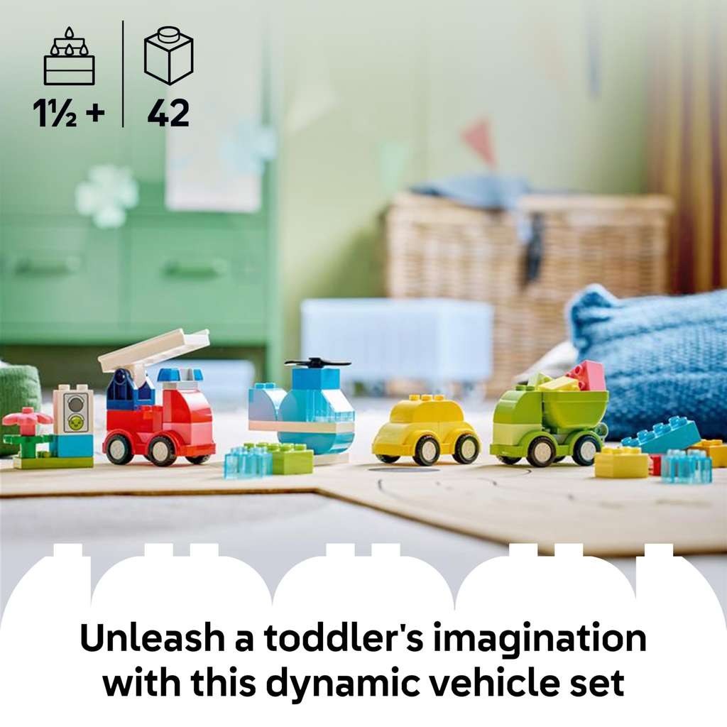 LEGO DUPLO Creative Vehicles, great sorting toy for toddlers, cars & trucks, builds motor skills