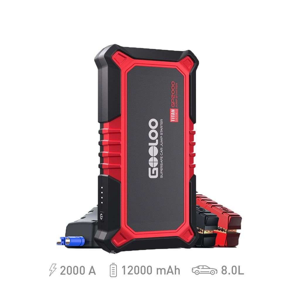 GOOLOO GP2000 Car Jump Starter Power Bank, 2000 12V Supersafe for 8.0L Petrol / 6.0L Diesel, checkout price