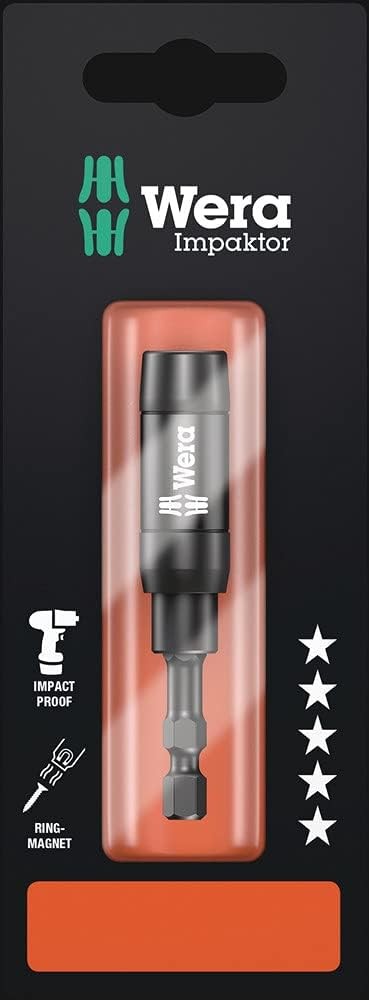 Wera 897/4 IMP R SB Impaktor TriTorsion Bit Holder, 1/4" Hex Drive x 75 mm, 05073990001