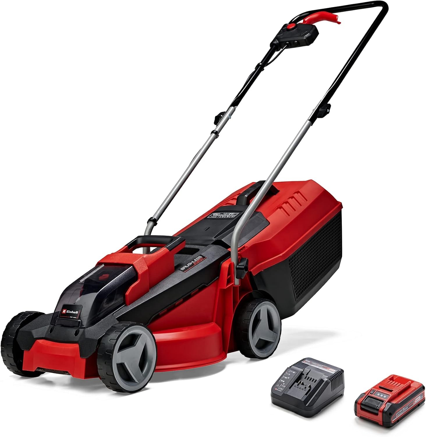 Einhell GE-CM 18/30 Li 18V Cordless Brushless Lawnmower with Battery and Charger, 30cm