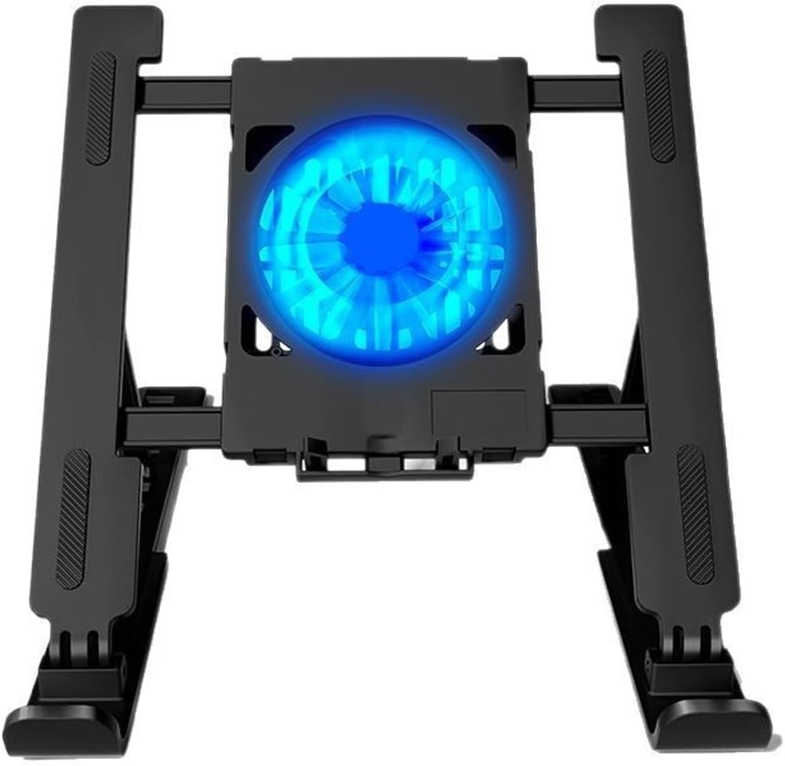 Adjustable Laptop Stand with Fan, Foldable Desktop Mount, Black
