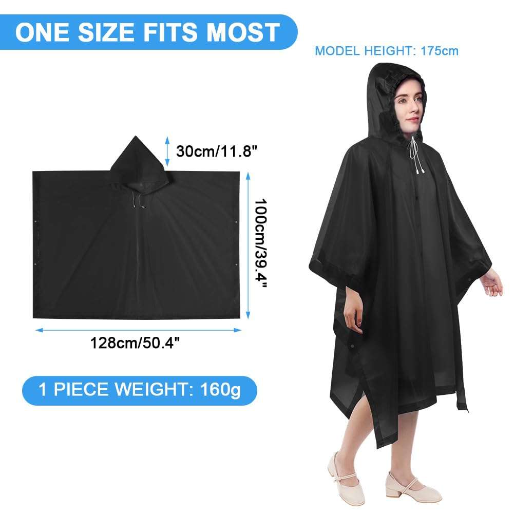 flintronic Reusable Adult Ponchos - 2 Pack