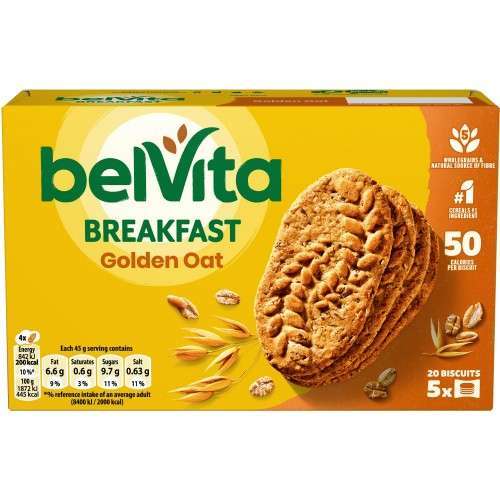 Belvita Breakfast Biscuits 5 Pack - Milk, Cocoa, Honey & Golden Oats