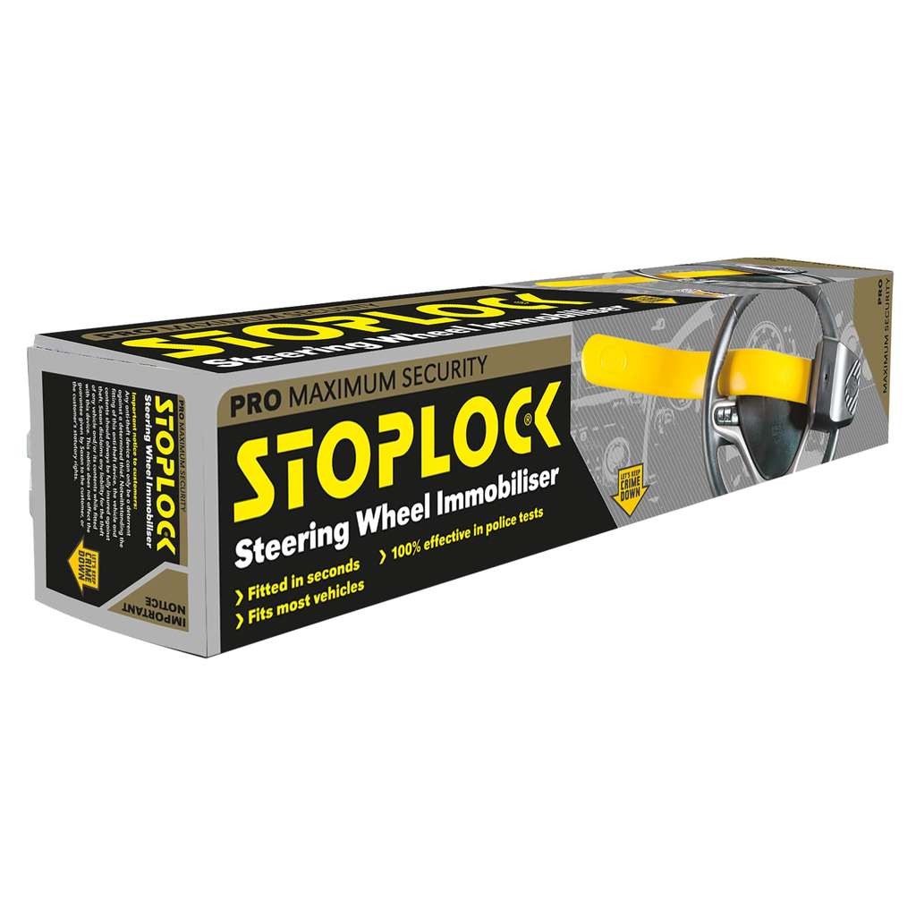 Stoplock 'Pro' car steering wheel lock with keys, HG 149-00 black and yellow