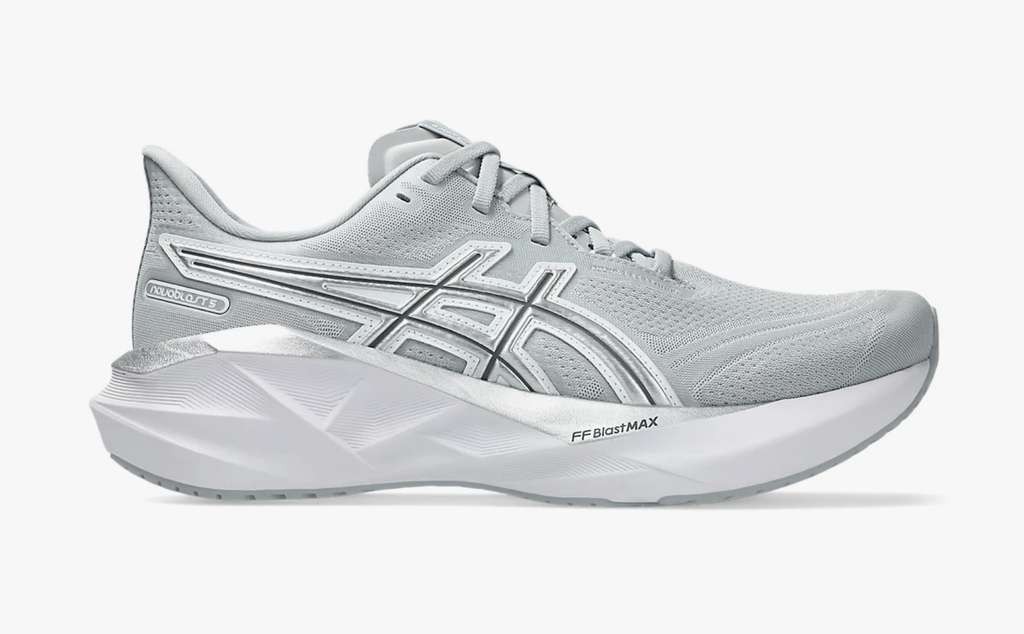 Asics Men's Novablast 5 ATC Special Edition trainers, Grey/Black, sizes 6-12, discount at checkout