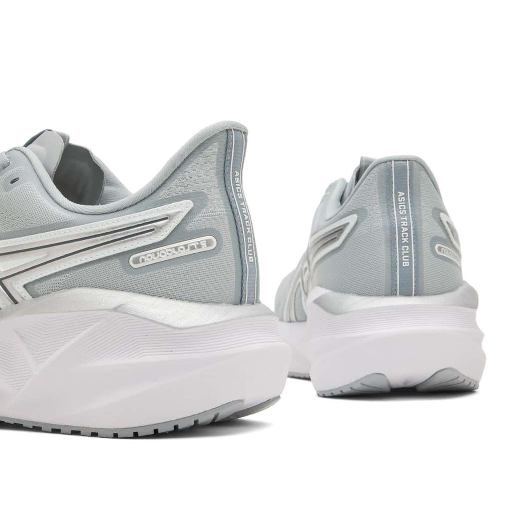 Asics Men's Novablast 5 ATC Special Edition trainers, Grey/Black, sizes 6-12, discount at checkout