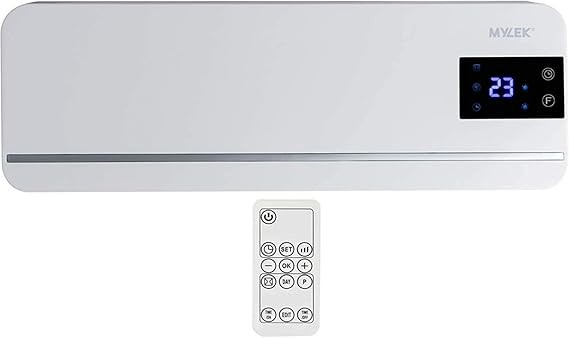 MYLEK Overdoor Heater 2KW Downflow Over Door Air Curtain Electric And Fan with Thermostat, LED Display, Timer & Remote Control, Lot20 Compliant (2000W)
