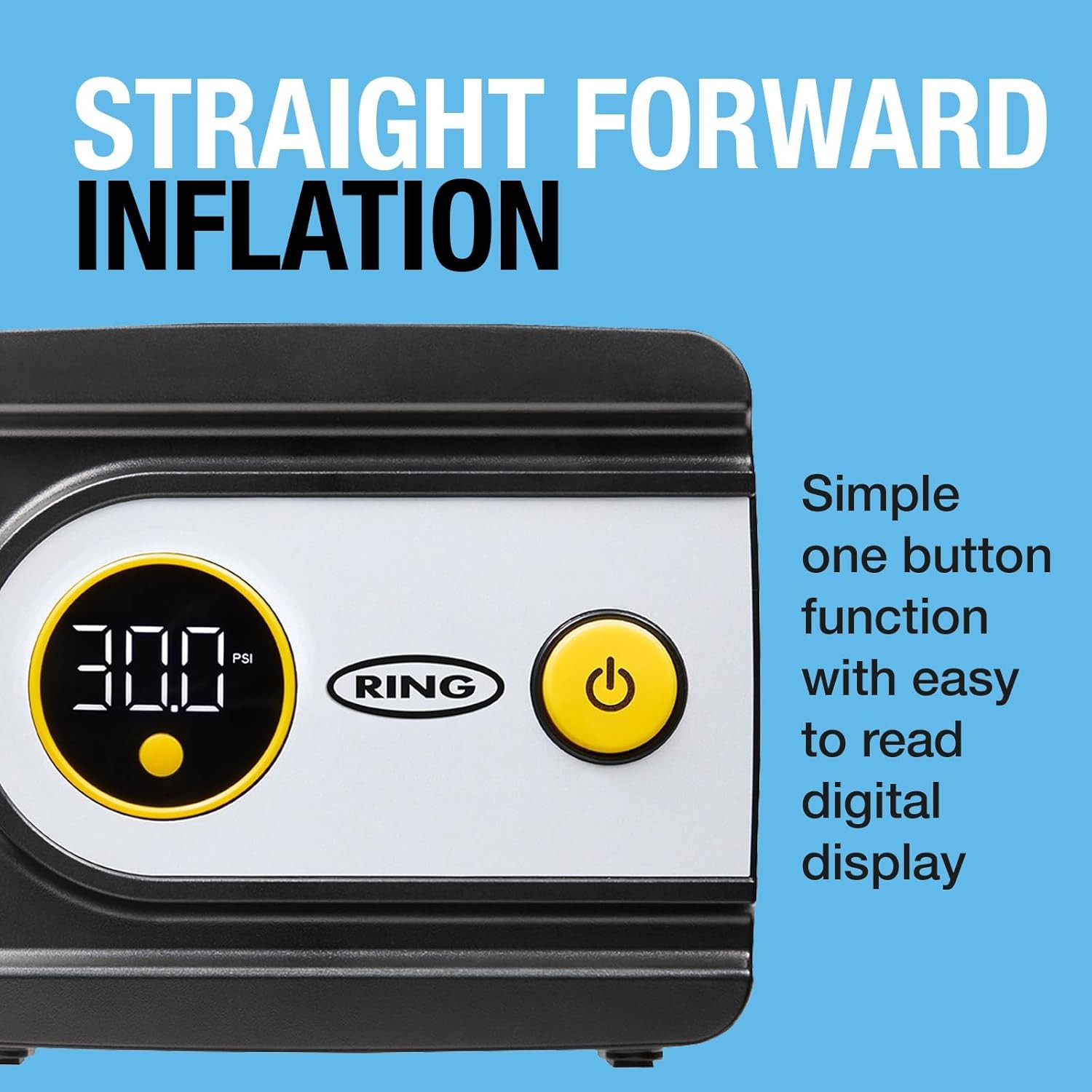 Ring TyreInflate 200 Digital Tyre Inflator, Measures PSI, BAR and kPA