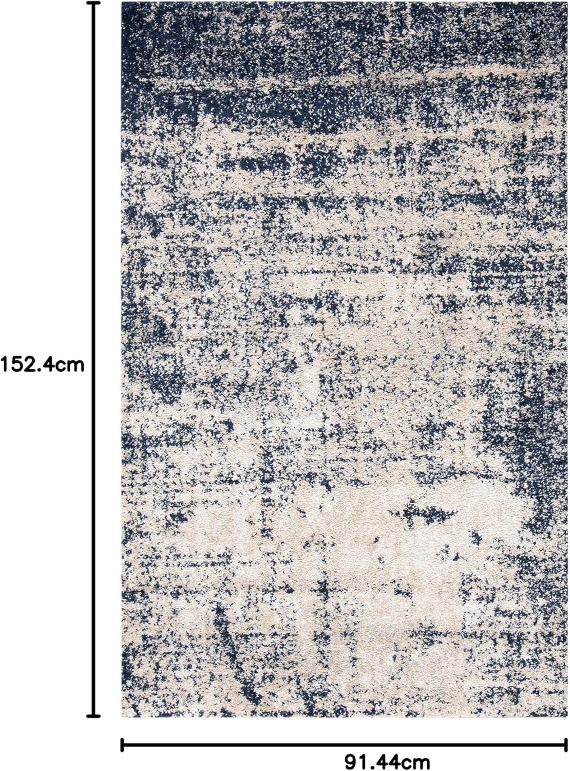 Safavieh Modern Abstract Indoor Woven Rectangle Area Rug, Adirondack Collection, ADR207, Gold / Navy, 91 X 152 cm