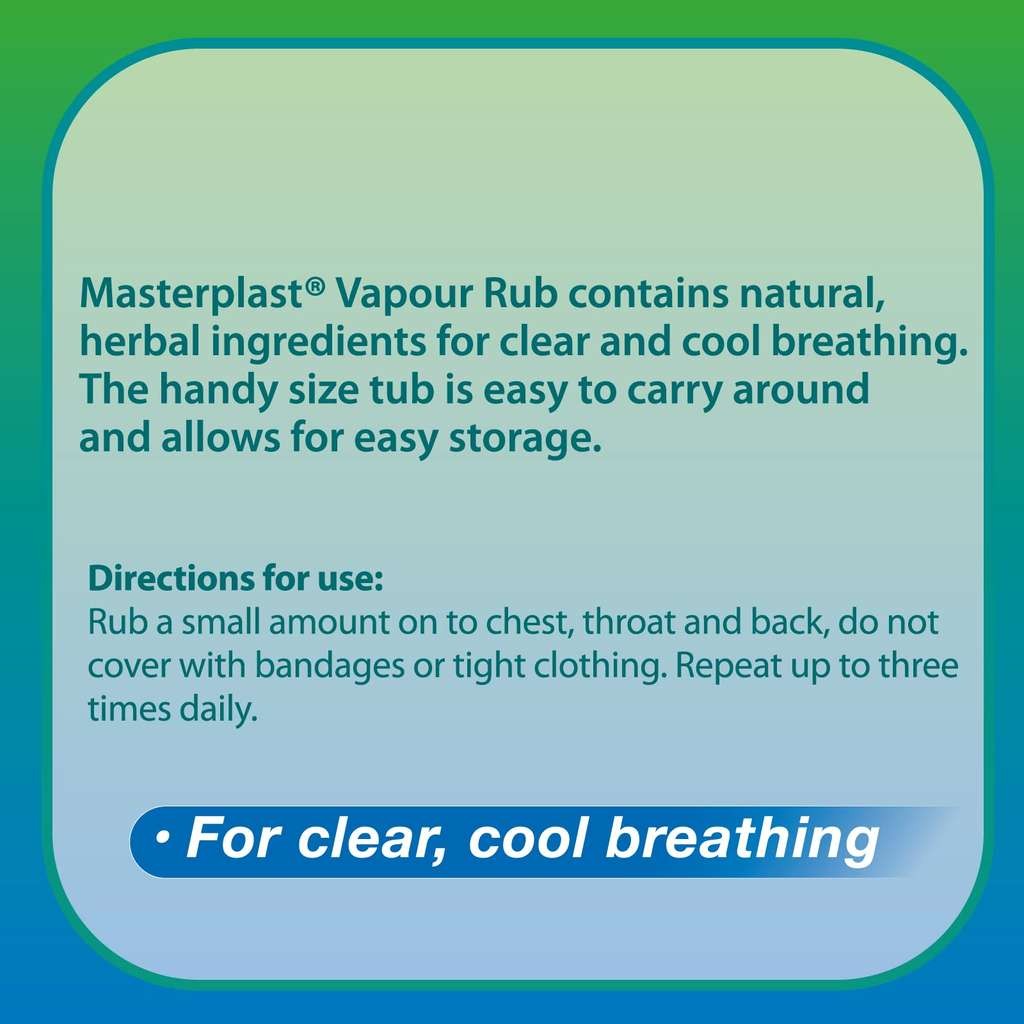 Masterplast Vapour Rub 100g, nice big tub