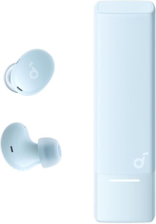 Soundcore A30i by Anker, Noise Cancelling Earbuds, Lipstick-Shaped Design, Tiny, Lightweight, Smart Noise Cancelling, Clear Sound, 24H Playtime, IP54, Wireless Earbuds (Blue)