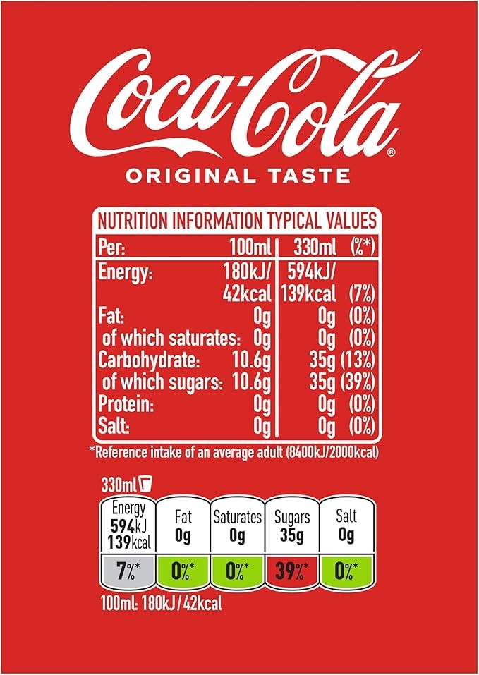 Coca-Cola Original Taste Soft Drink Cans, 24 x 330 mL