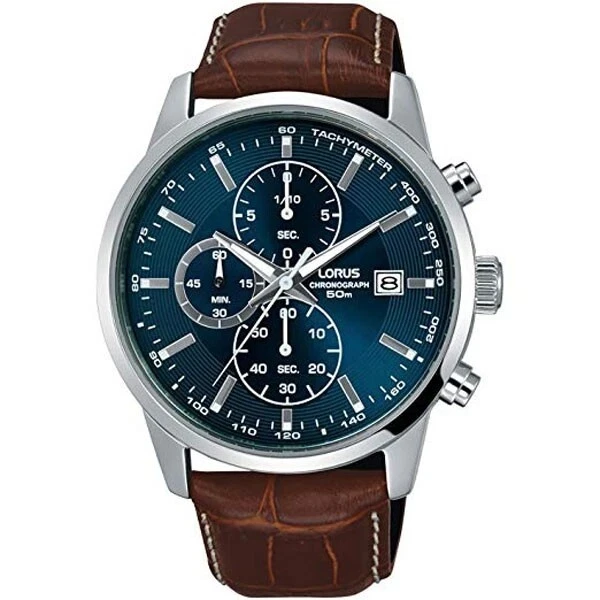 Lorus Gents Chronograph Leather Strap 42mm Watch RM337DX9
