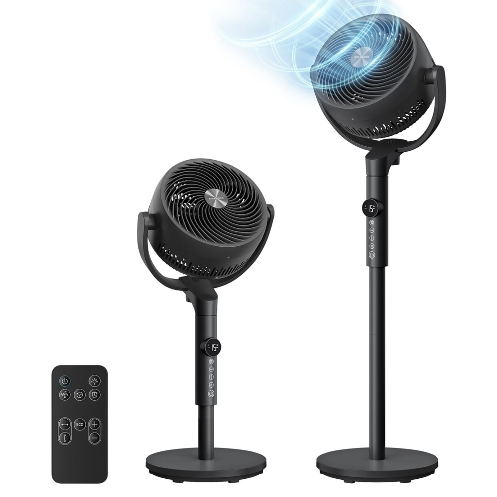 Songmics Quiet Pedestal Fan with Remote and Adjustable Height