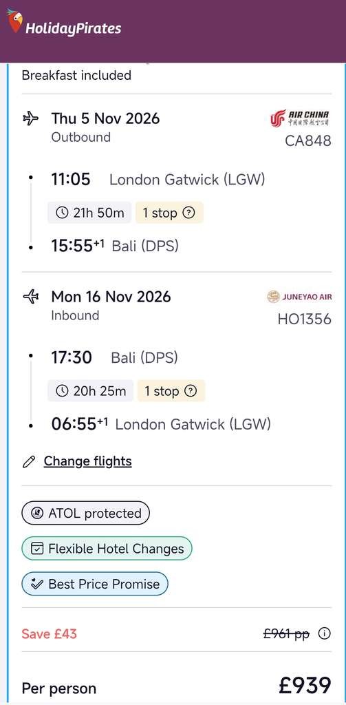10 Nights B&B at 5* The Garcia Ubud, Bali, Nov and Dec, Gatwick Flights, 2 Adults, £939pp