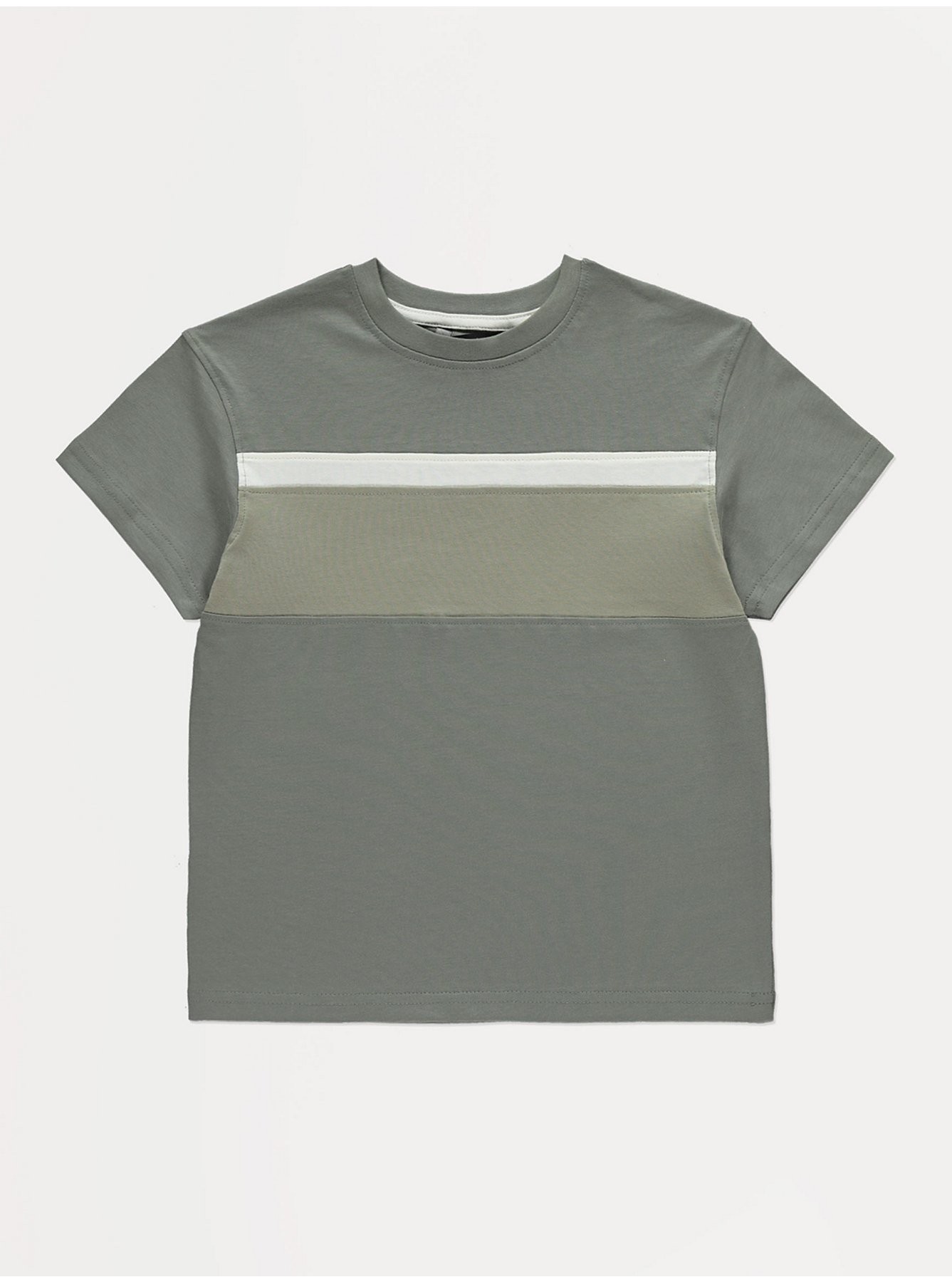 Khaki Colour Block T Shirt