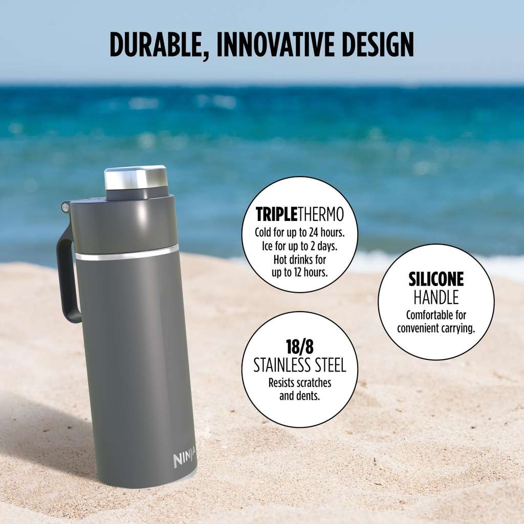 Nice price on Ninja Thirsti Water Bottle and Flask 700ml (Grey)