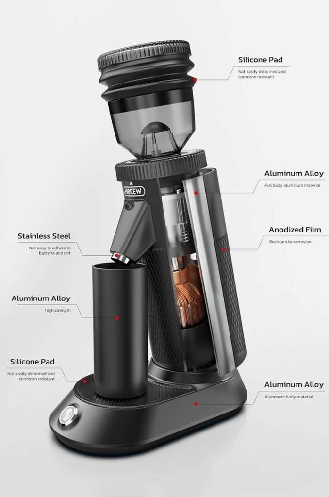 HiBREW G5 Electric Coffee Grinder, 48mm Conical Burr, 36 Gears