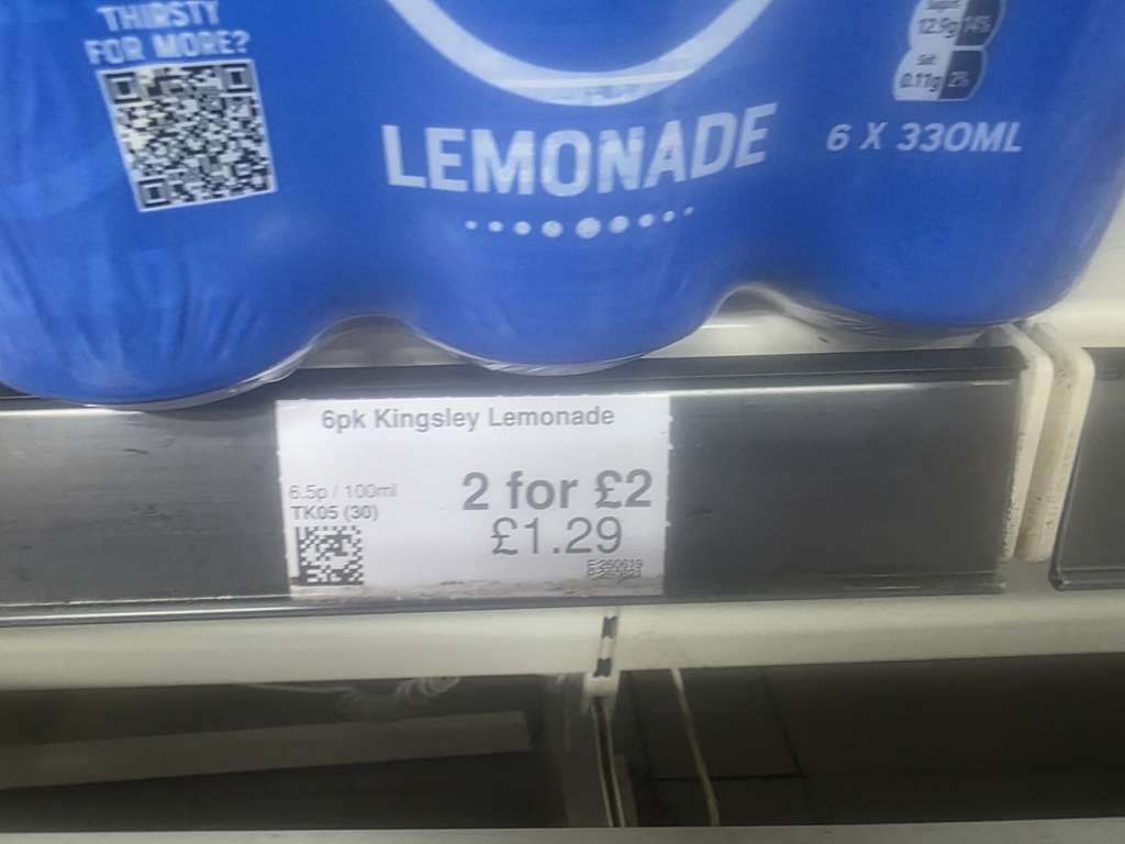 2 x Kingsley Cola / Lemonade / Orangeade 6 x 330m - Farmfoods