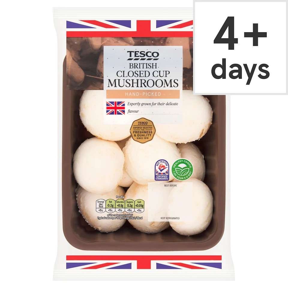 Tesco Closed Cup Mushrooms 400g, Clubcard Price