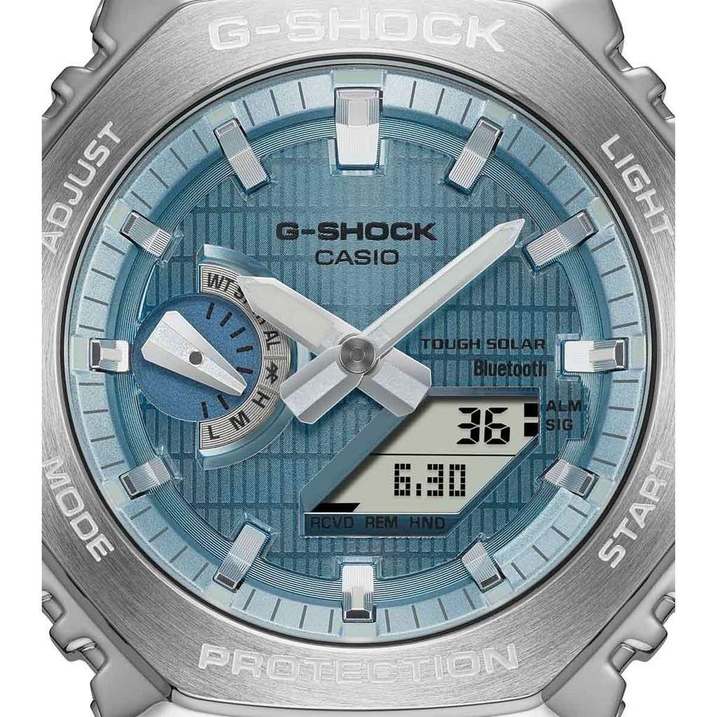 Casio G-Shock Metal Covered 2100 watch, 44mm, Bluetooth Solar in blue (GBM-2100A-1A2ER)