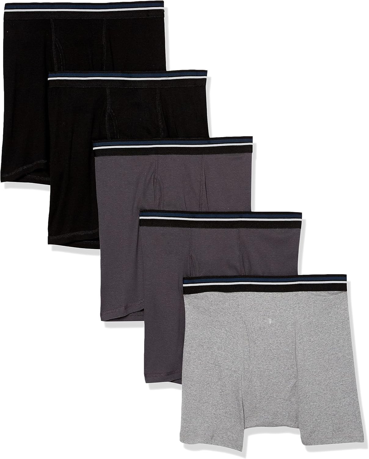 Amazon Essentials Men's Breathable Cotton Boxer Brief Underwear, Tag-Free, Pack of 5