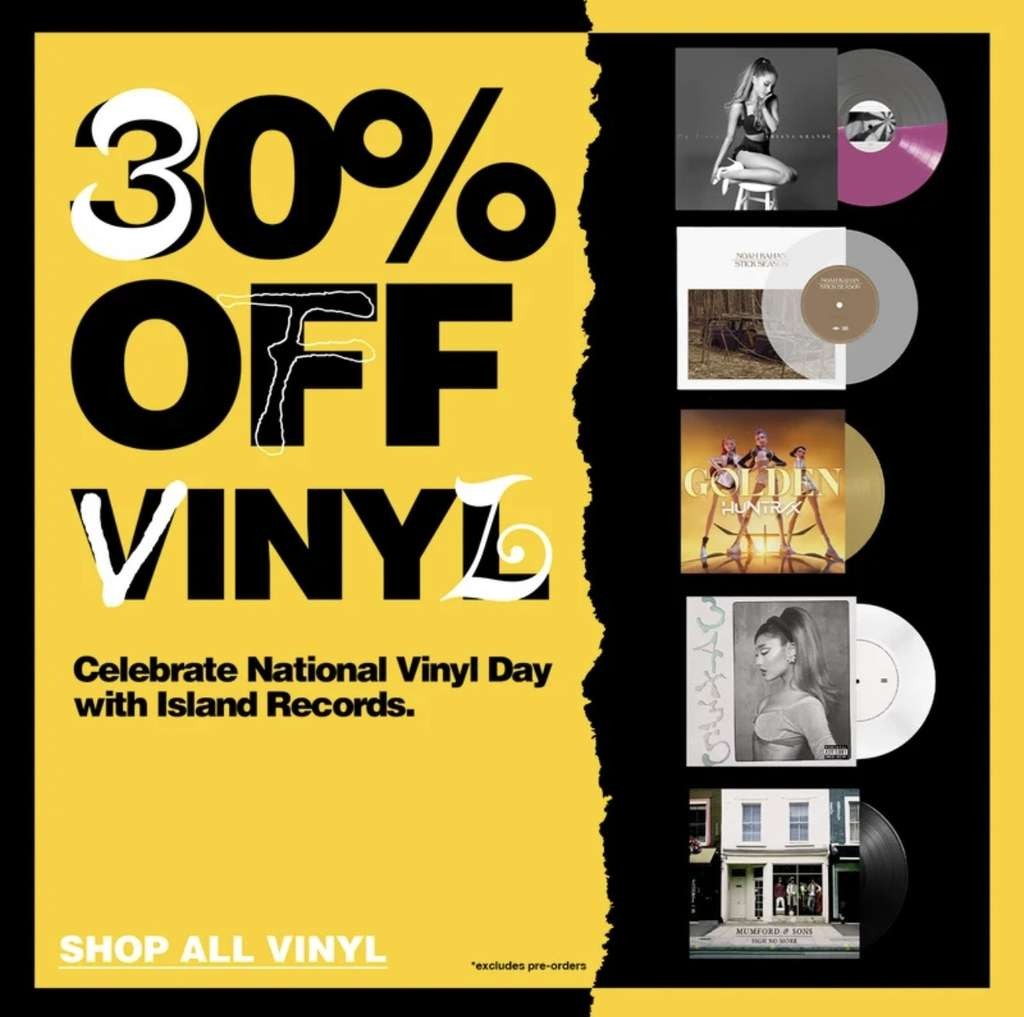 30% Off All Vinyl with Code, U2 £11.20, Portishead £18.20, Bob Marley £18.20, Mumford & Sons £11.20