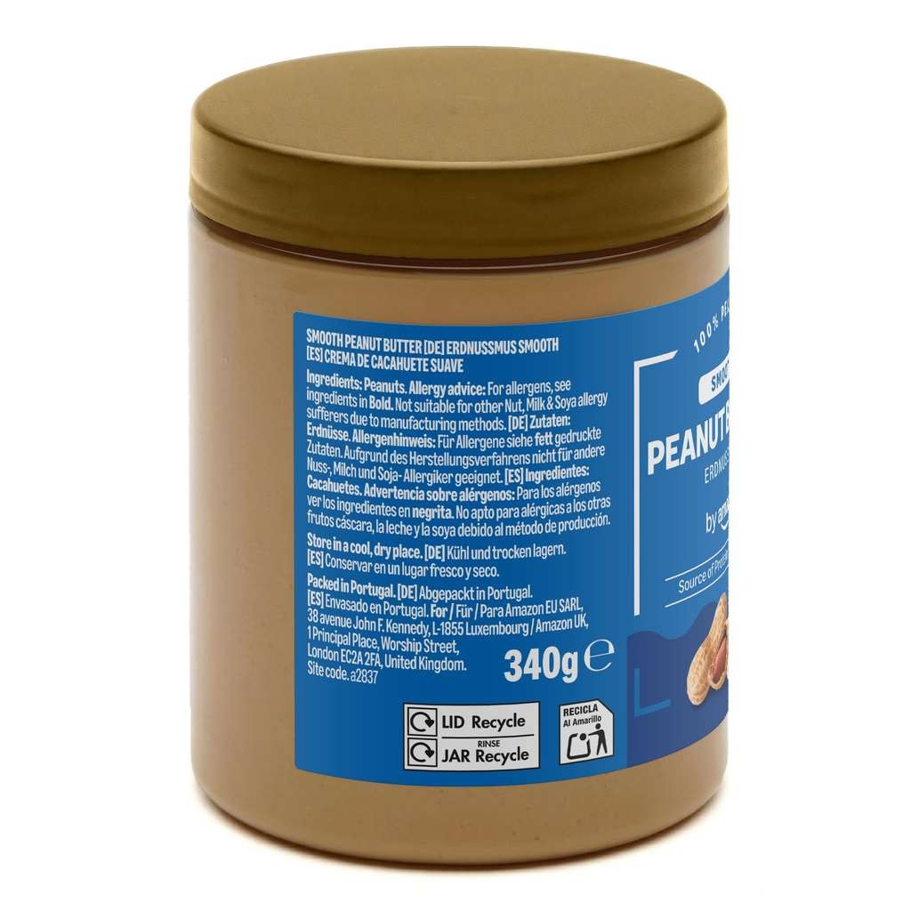 Amazon 100% Peanut Butter, 340g Smooth