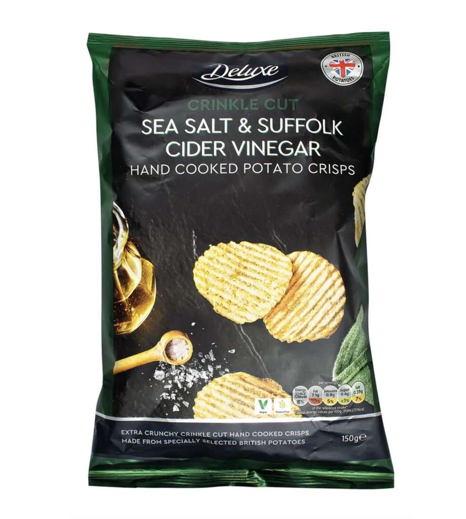 Lidl Deluxe Ridge Cut Crisps 150g – special price with Lidl Plus