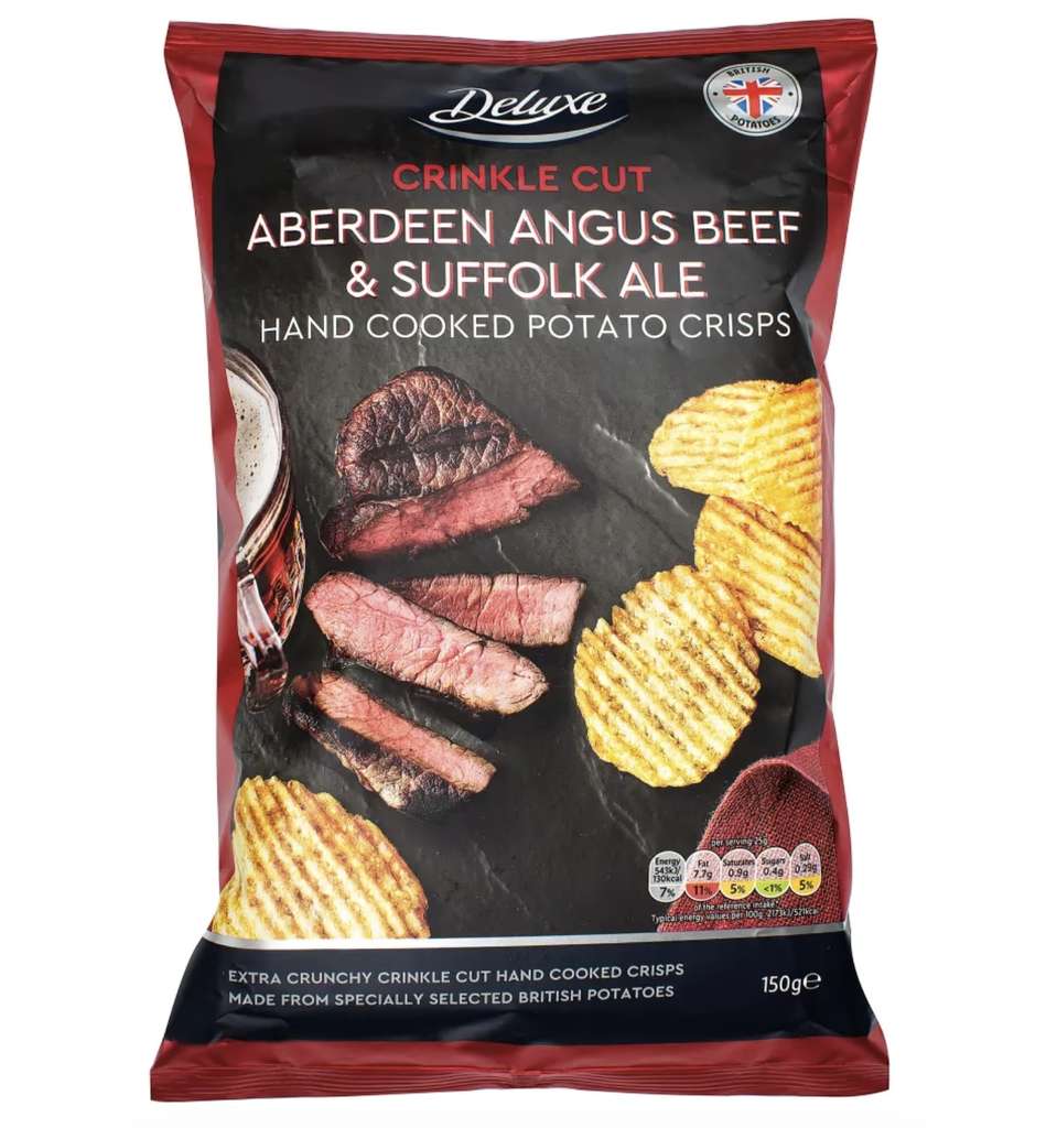 Lidl Deluxe Ridge Cut Crisps 150g – special price with Lidl Plus